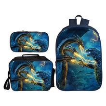 Load image into Gallery viewer, New Arrivals 3Pcs/Set 3D Printing Godzilla Kids baby Backpack for Children King of The Monsters School Bags Boys Mochila Gift