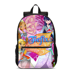 Anime Winx Club Large School Bags For Teenage Girls Laptop Backpack Children Bookbag Primary School Backpack Mochila Grade 1-3