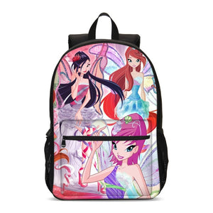 Anime Winx Club Large School Bags For Teenage Girls Laptop Backpack Children Bookbag Primary School Backpack Mochila Grade 1-3