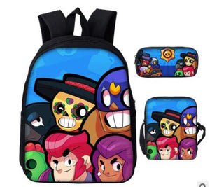 Game Brawl Stars Backpacks for Boys Girls School Bags Kids 3D Anime Pattern Book Bag Mochila Kids School Bag Pack