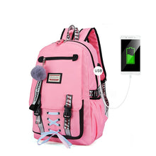 Load image into Gallery viewer, Large School Bags For Teenage Girls Usb With Lock Anti Theft Backpack Women Book Bag Big High School Bag Youth Leisure Bag